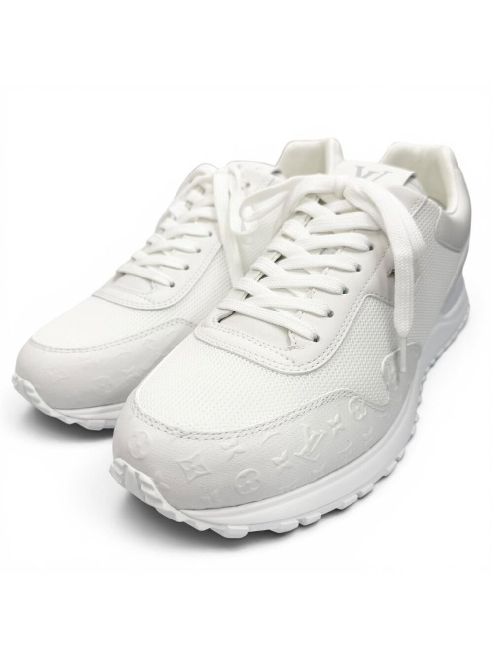 Louis Vuitton Run Away Line Mesh Leather Monogram Sneakers White 7